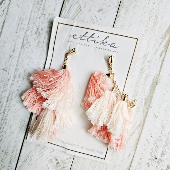 Ettika Revolve Boho Multi Tassel 18 kt. Gold Plated Earrings - Picture 2 of 8